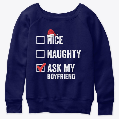 Matching Christmas Gift For Girlfriend Navy  T-Shirt Front