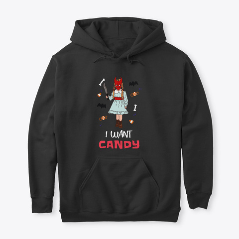 I Want Candy Black T-Shirt Front