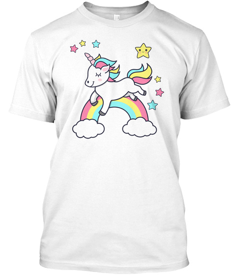 Kawaii Unicorn Stars And Rainbow A Fun A