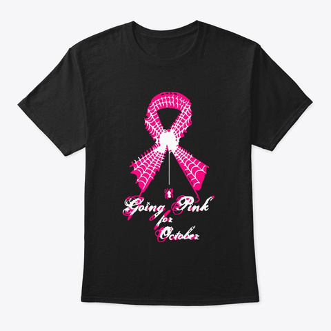 Spider Going Pink For October T Shirts Black T-Shirt Front