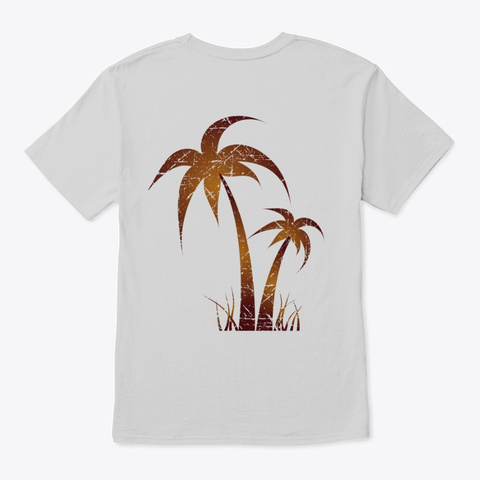 Palm Trees,Sun,Summer Light Steel T-Shirt Back