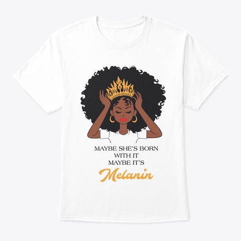 Queen Melanin White T-Shirt Front