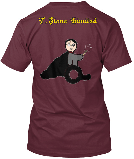 T Stone Limited Maroon T-Shirt Back