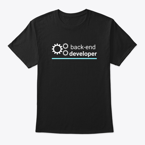 Back End Developer Black áo T-Shirt Front