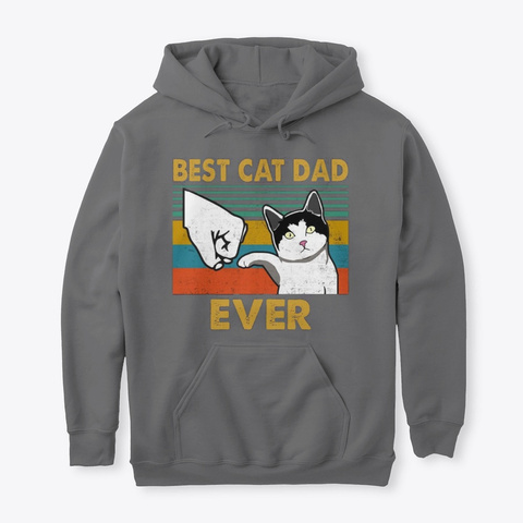 Best Cat Dad Ever Dark Heather T-Shirt Front