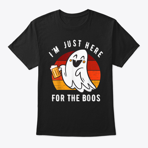 18x18 Multicolor BCC Halloween Shirts I'm Just Here for The Boos Beer Drinking Ghost Halloween Throw Pillow
