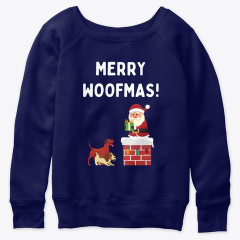 Merry Woofmas Navy  T-Shirt Front
