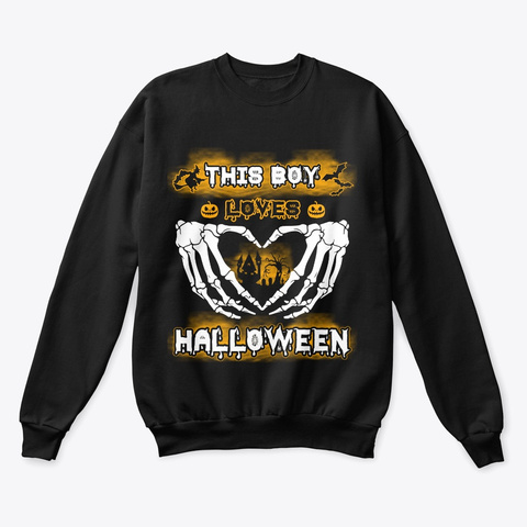 This Boy Loves Halloween  Black T-Shirt Front