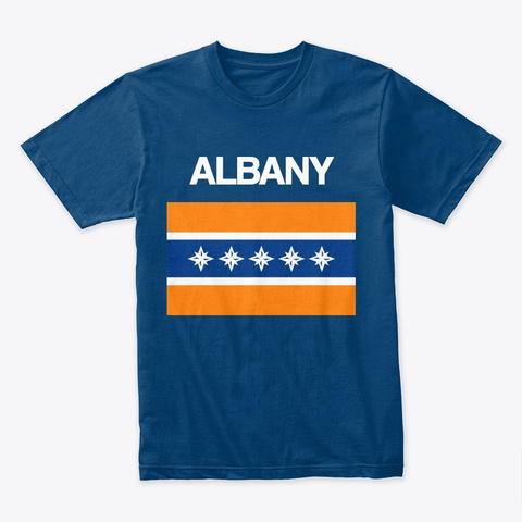 Albany Flag Merchandise Cool Blue T-Shirt Front