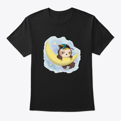 Sloth Black T-Shirt Front