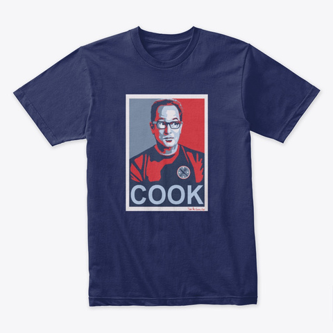 Sam Says... Cook   Obama Poster Parody Midnight Navy T-Shirt Front
