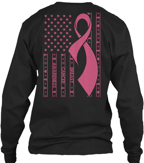 Breast Cancer Awareness Black áo T-Shirt Back