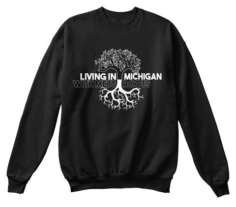 Lingving In Michigan Black T-Shirt Front