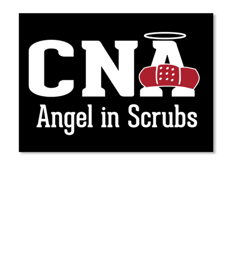 Cna Angel In Scrubs Black T-Shirt Front