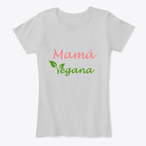Mamá Vegana Light Heather Grey Camiseta Front