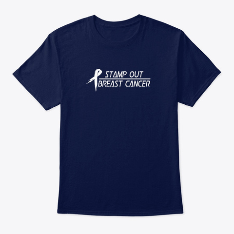 Stamp Out Breast Cancer   Postal Workers Navy áo T-Shirt Front
