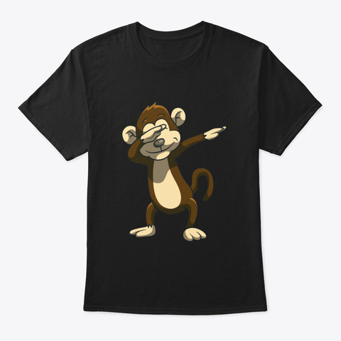 Dabbing Monkey  Monkey Black Camiseta Front