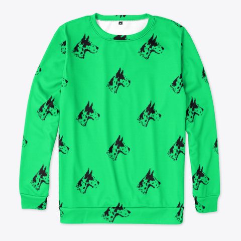 Green Great Dane Pattern Sweatshirt Standard T-Shirt Front