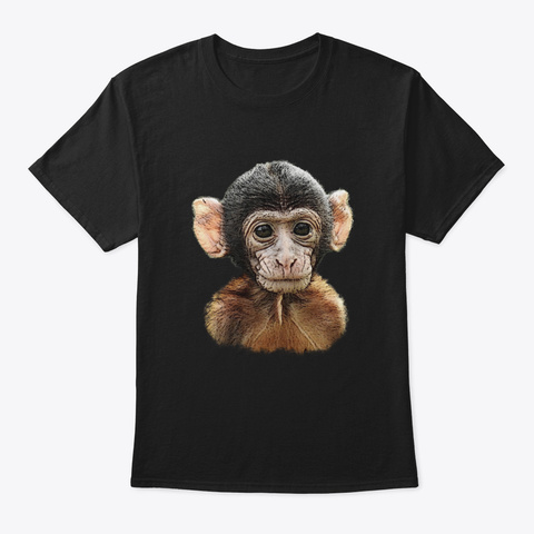 Baby Monkey Canvas, Baby Animals, Animal Black áo T-Shirt Front
