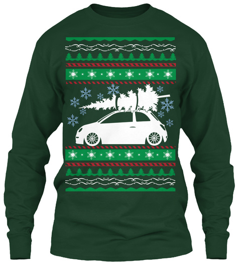 Fiat Ugly Christmas Sweater  Forest Green T-Shirt Front