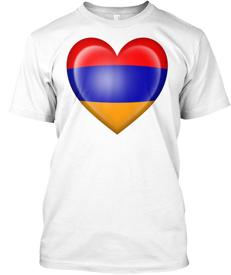 Armenian Heart Flag White T-Shirt Front