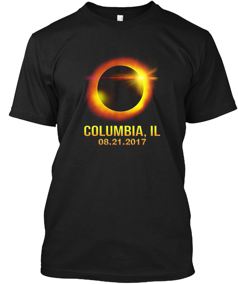 Columbia Illinois Solar Eclipse 2017 Shi Black T-Shirt Front