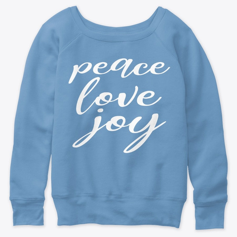 Peace Love Joy  Blue Triblend  T-Shirt Front