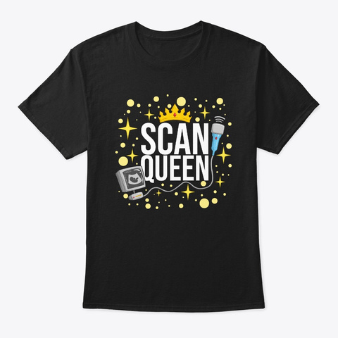 Ultrasound Scan Queen Echo Echography Black T-Shirt Front