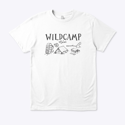 Wildcamping White T-Shirt Front