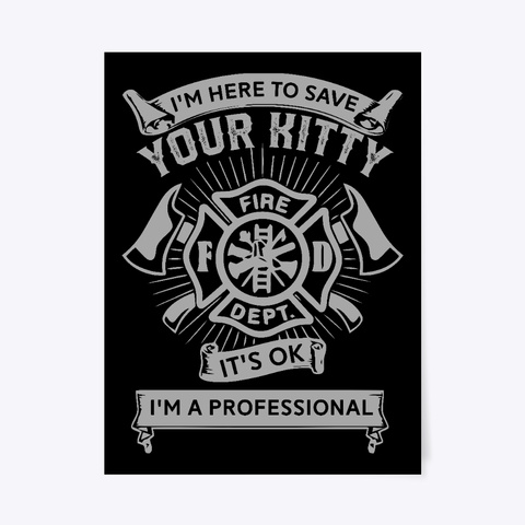Firefighter    Fireman Firefighter Black T-Shirt Front