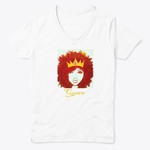 Fiery Afro Queen Tee/ Hoodie White  T-Shirt Front