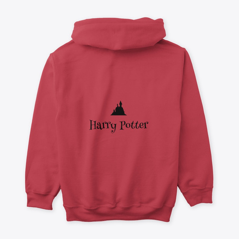 Potter Head Pullover Hoodie Cardinal Red T-Shirt Back