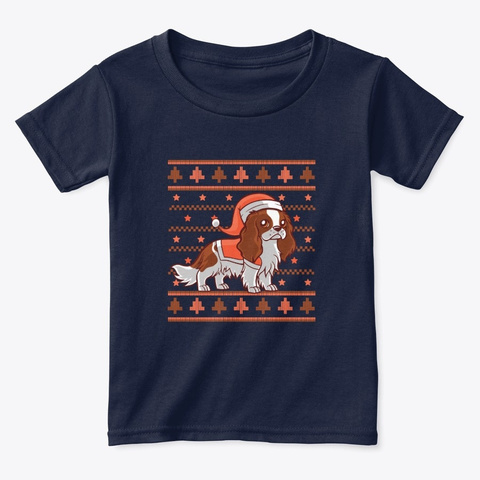 Ragnar Dog Christmas Pattern Gift Dogs Navy  T-Shirt Front