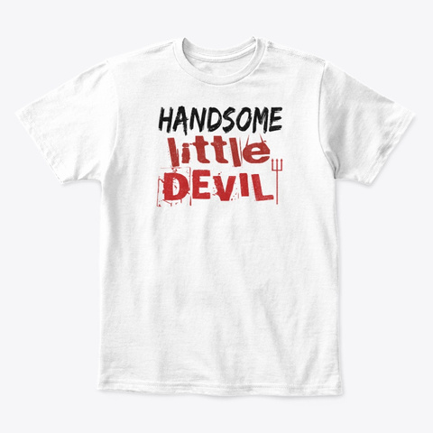 Handsome Little Devil Halloween White T-Shirt Front