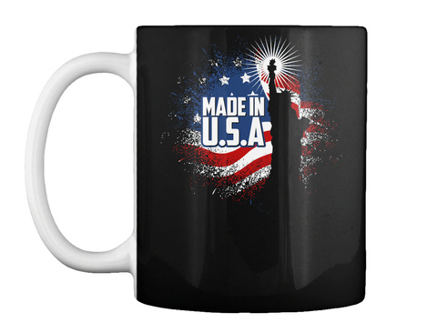 Made In U.S.A Black T-Shirt Front