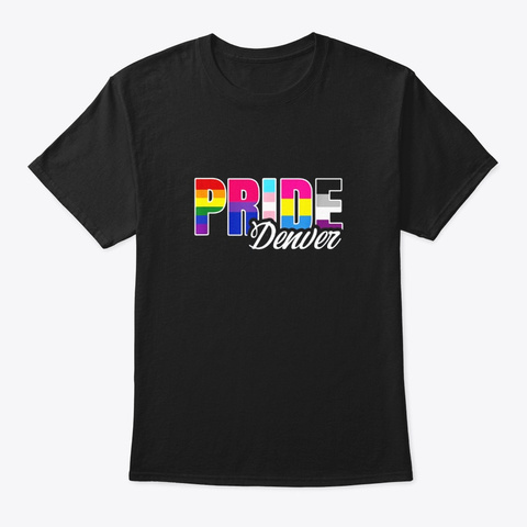 Denver Colorado Gay Pride Lesbian Black Camiseta Front
