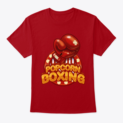 Popcorn Boxing T Shirt Deep Red T-Shirt Front