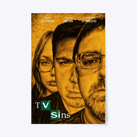 Tv Sins Movie Poster (Large) Black T-Shirt Front