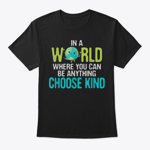 Autism Awareness Choose Kind Earth Tshir Black áo T-Shirt Front