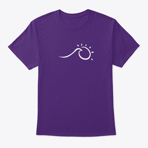 Sun Wave Minimal Art For Beach Lovers Purple Camiseta Front