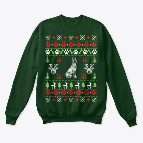 Great Dane Ugly Christmas Sweater Deep Forest  Maglietta Front