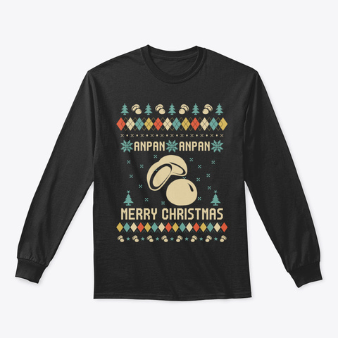 Anpan Funny Ugly Christmas Sweater Vinta Black T-Shirt Front