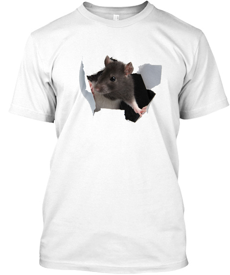 I Love My Rat White T-Shirt Front