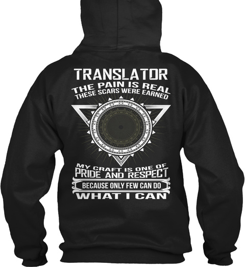 Translator Black T-Shirt Back