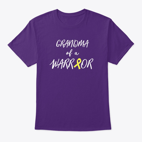 Grandma Of A Warrior, Childhood Cancer Purple T-Shirt Front