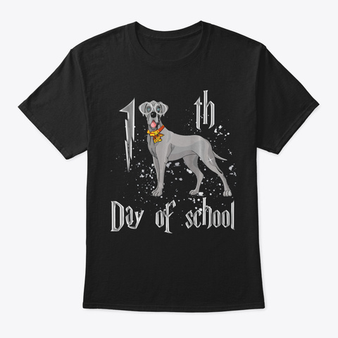 100 Th Day Of School Great Dane Dog Tshir Black T-Shirt Front