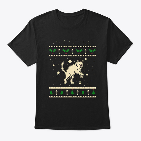 Christmas Chartreux Gift Black T-Shirt Front