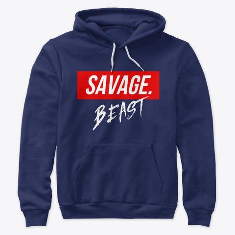 Savage. Beast Navy T-Shirt Front