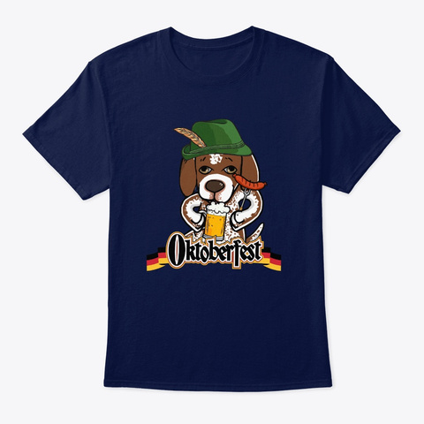 Oktoberfest German Shorthaired Pointer Navy T-Shirt Front
