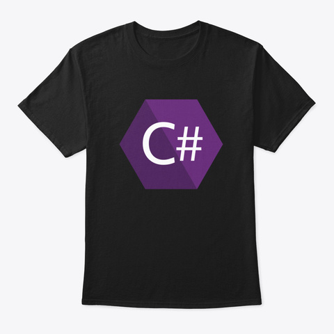 C# C Sharp Programmer Black T-Shirt Front